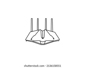 Icono de enrutador Wifi en estilo plano Diseño. Ilustración vectorial de banda ancha en empresas blancas aisladas. concepto de negocio de conexión a Internet. ilustración profesional. Diseño de arte vectorial creativo. Mejor vecto