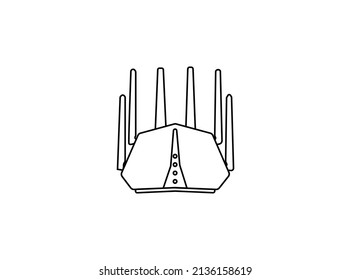 Icono de enrutador Wifi en estilo plano Diseño. Ilustración vectorial de banda ancha en empresas blancas aisladas. concepto de negocio de conexión a Internet. ilustración profesional. Diseño de arte vectorial creativo. Mejor vecto