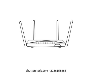 Icono de enrutador Wifi en estilo plano Diseño. Ilustración vectorial de banda ancha en empresas blancas aisladas. concepto de negocio de conexión a Internet. ilustración profesional. Diseño de arte vectorial creativo. Mejor vecto