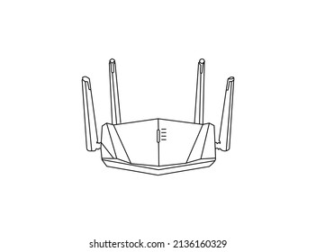 Wifi router icon in flat style Design. Broadband vector illustration on white business isolated. Internet connection business concept. professional illustration. Creative Gaming Vector  router Design