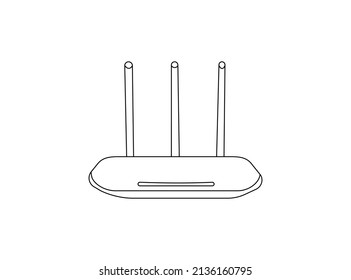 Icono de enrutador Wifi en estilo plano Diseño. Ilustración vectorial de banda ancha en empresas blancas aisladas. concepto de negocio de conexión a Internet. ilustración profesional. Diseño de enrutador de vectores de juegos creativos