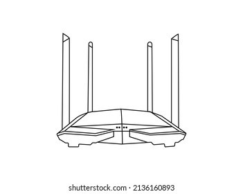 Wifi router icon in flat style Design. Broadband vector illustration on white business isolated. Internet connection business concept. professional illustration. Creative Gaming Vector  router Design