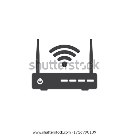 Wifi router icon in flat style. modem vector illustration isolated on white background. Internet connection business concept.