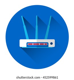 Wifi Router Icon Flat Vector Illustration
