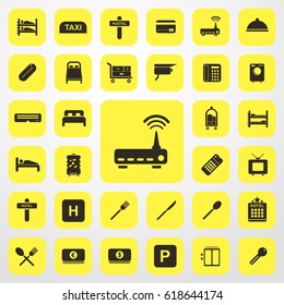 wifi router icon. Hotel set. vector sign symbol on white background
