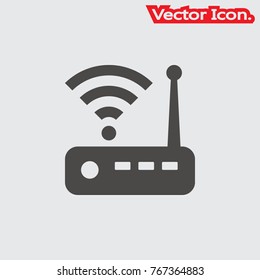 Wifi router icon isolated sign symbol and flat style for app, web and digital design. Vector illustration.