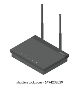 Wifi router icon. Isometric of wifi router vector icon for web design isolated on white background
