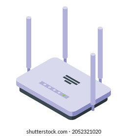 Wifi router icon isometric vector. Wifi modem broadband. Internet network router