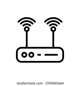 Wi-fi router, icon icon in linear style on white background