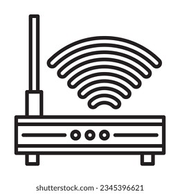 Wifi router icon or logo illustration black style