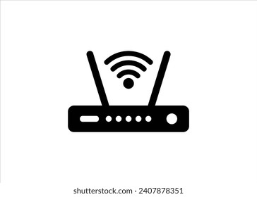 Wifi router icon, Modem with wifi signal icon for apps and websites	
