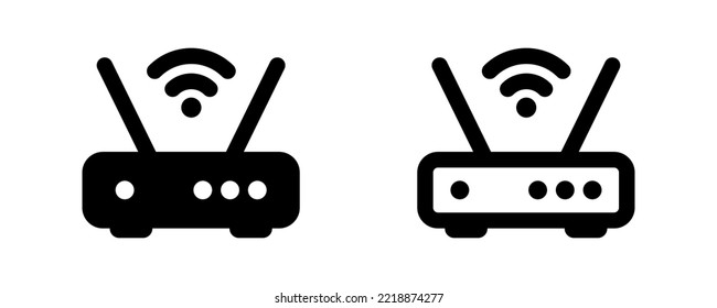 Wifi router icon. Modem symbol. Black color. Vector isolated sign.