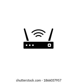 Wifi Router Symbol. WLAN-Modem, Vektorsymbol. Moderne, einfache flache Vektorgrafik für Web-Site oder mobile App. Vektorgrafik-Design