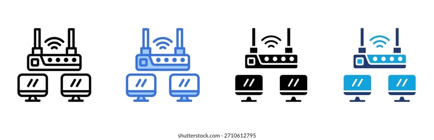 Icono de router WiFi Multi Style Ilustración vectorial