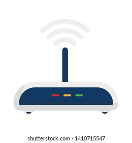 Wi-Fi router. Icon. Network, technology, web. White background. Vector illustration. EPS 10.