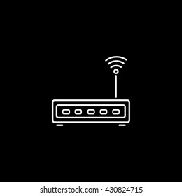 Wi-Fi  Router Icon On Black Background