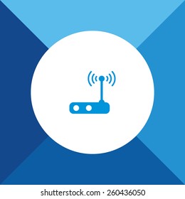 Wi-Fi Router Icon On Blue Background. Eps-10.