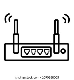 Wifi router icon. Outline illustration of wifi router vector icon for web