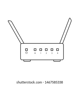 Wi-Fi Router Icon. Outline Simple Design With Editable Stroke. Vector Illustration.