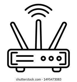 Wifi router icon. Outline wifi router vector icon for web design isolated on white background