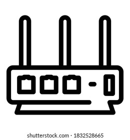 Wifi router icon. Outline wifi router vector icon for web design isolated on white background