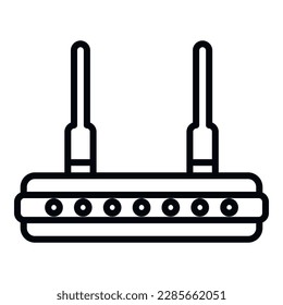 Wifi-Router-Symbol Umriss-Vektorgrafik. Schnittstellentaste. E-Mail-App
