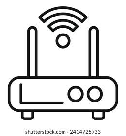 Wifi router icon outline vector. Storage cloud tech. Digital internet data