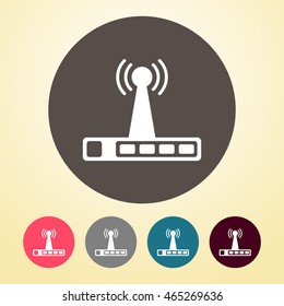 Wi-Fi Router Icon in round shape.