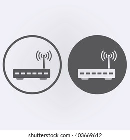 Wifi router icon set in circle . Vector illustration