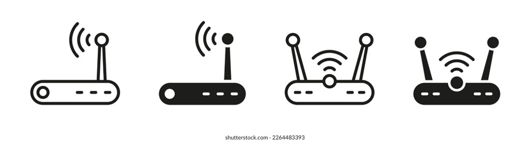 WI-Fi router icon set. WIFI icon. Modem vector icons. EPS 10