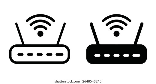 Vector del conjunto del icono del router de Wifi aislado en el fondo blanco