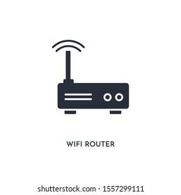 wifi router icon. simple element illustration. isolated trendy filled wifi router icon on white background. can be used for web, mobile, ui.