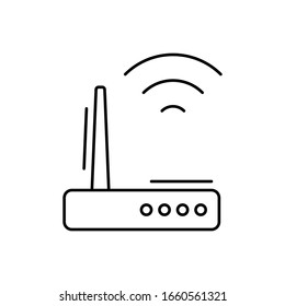 Wifi router icon. Simple line, outline vector elements of office tool icons for ui and ux, website or mobile application