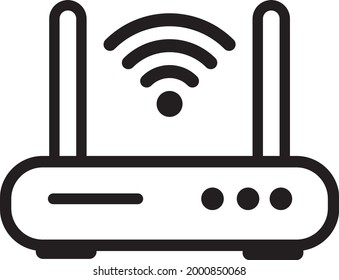 Wifi Router Icon In Trendy Design Vector Eps 10, fiber optic Internet, internet concept, speed test. Wireless and wifi icon or sign for remote internet access. Fiber Optic Internet,speed test concept.