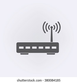 Wifi router icon . Vector illustration