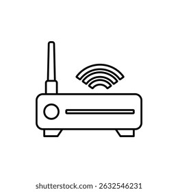 ícone do roteador wi-fi, linha vetorial isolada no fundo branco. design moderno e moderno