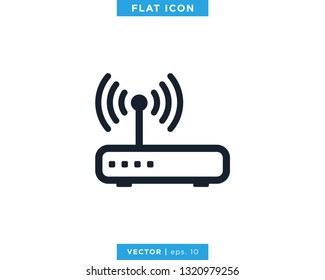 Wifi Router Icon Vector Logo Design Template