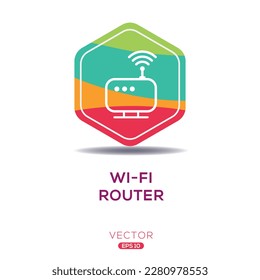 (Wi-Fi router) Icon, Vector sign.