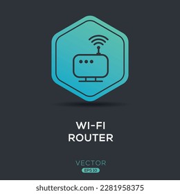 (Wi-Fi router) Icon, Vector sign.