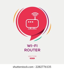 (Wi-Fi router) Icon, Vector sign.