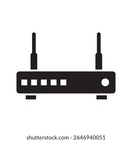 Ícone Do Roteador Wifi Vetor Glifo Sólido Para Conexão Sem Fio Com A Internet E Símbolo De Modem De Acesso À Rede Para Banda Larga E Tecnologia De Comunicação De Dados