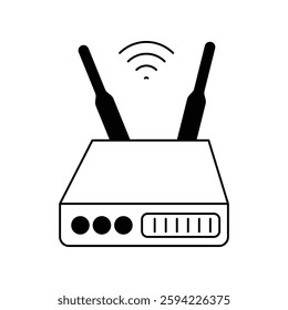 wifi router icon with white background vector stock illustration