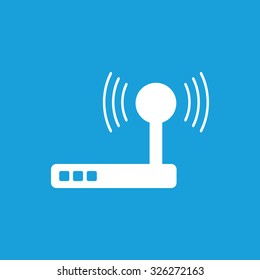 Wi-Fi router icon, white simple image isolated on blue background