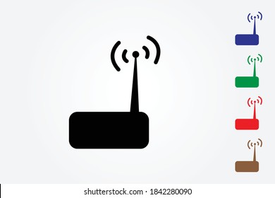 Wi-Fi router icon for wireless connection on white background