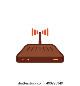 Wi-fi router icon. Wireless internet connection router.