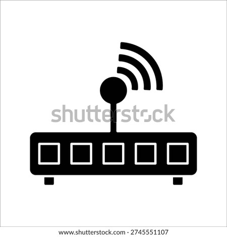 wifi router icons. simple solid vector illustration