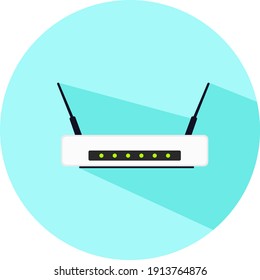 WIFI Router, Illustration, Vector On A White Background.