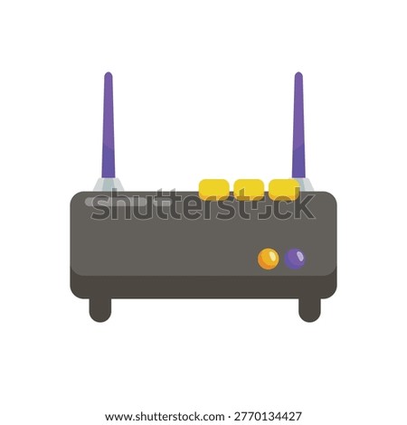 Wifi router internet device icon vector, wifi router wireless internet signal vector illustration, high speed home network connectivity symbol, modern broadband technology concept 