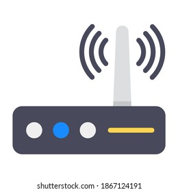 
Wifi router, iot internet device vector in flat design 
