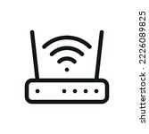 Wifi router isolated icon, wlan modem outline vector icon with editable stroke